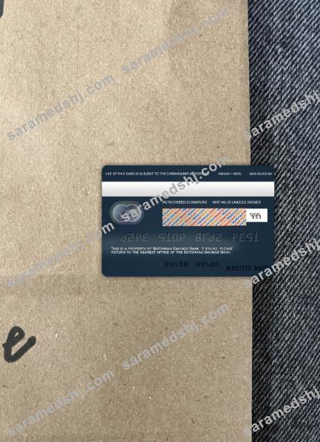 Botswana Savings bank mastercard photolook back